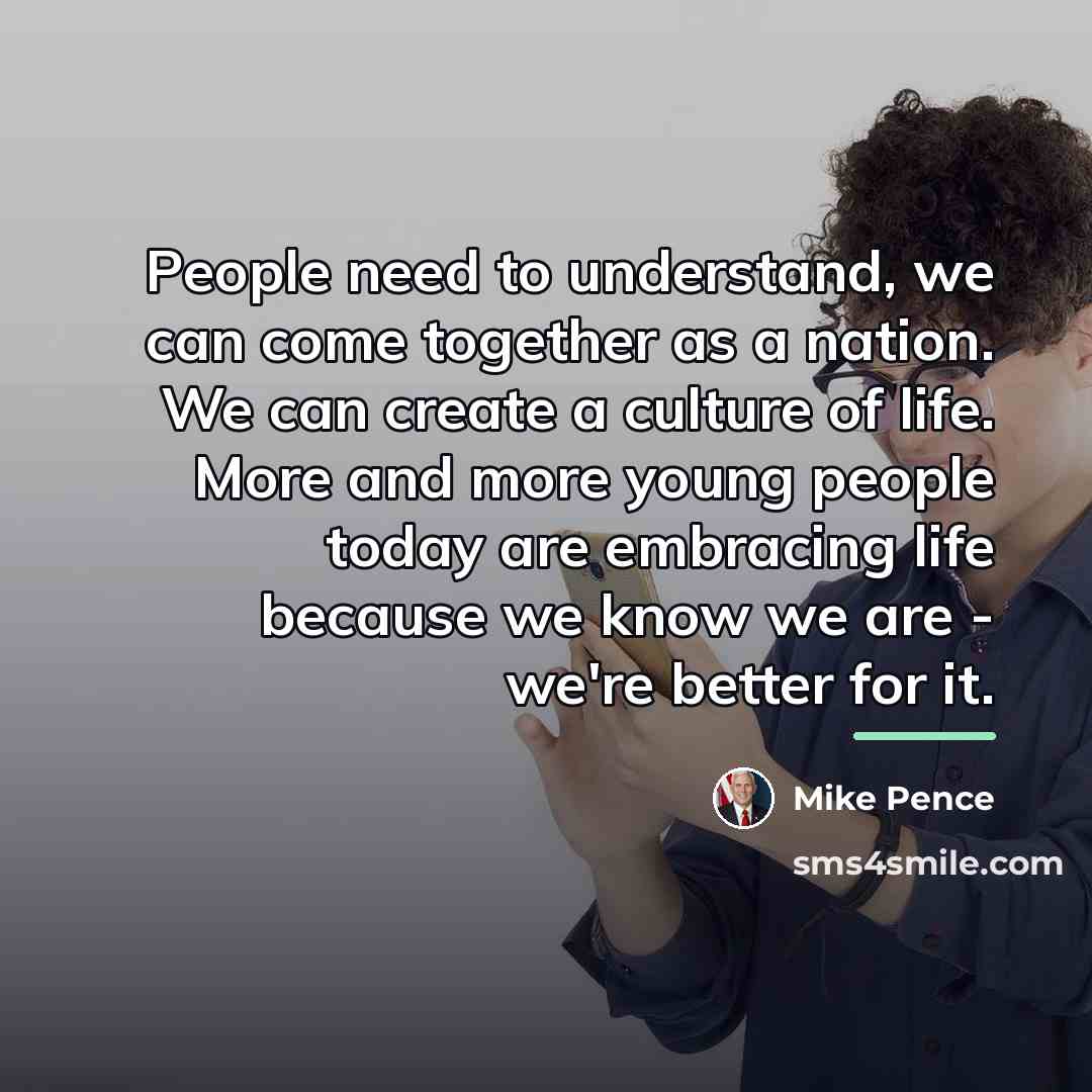 “People need to understand, we can come together as a…” quote by Mike Pence