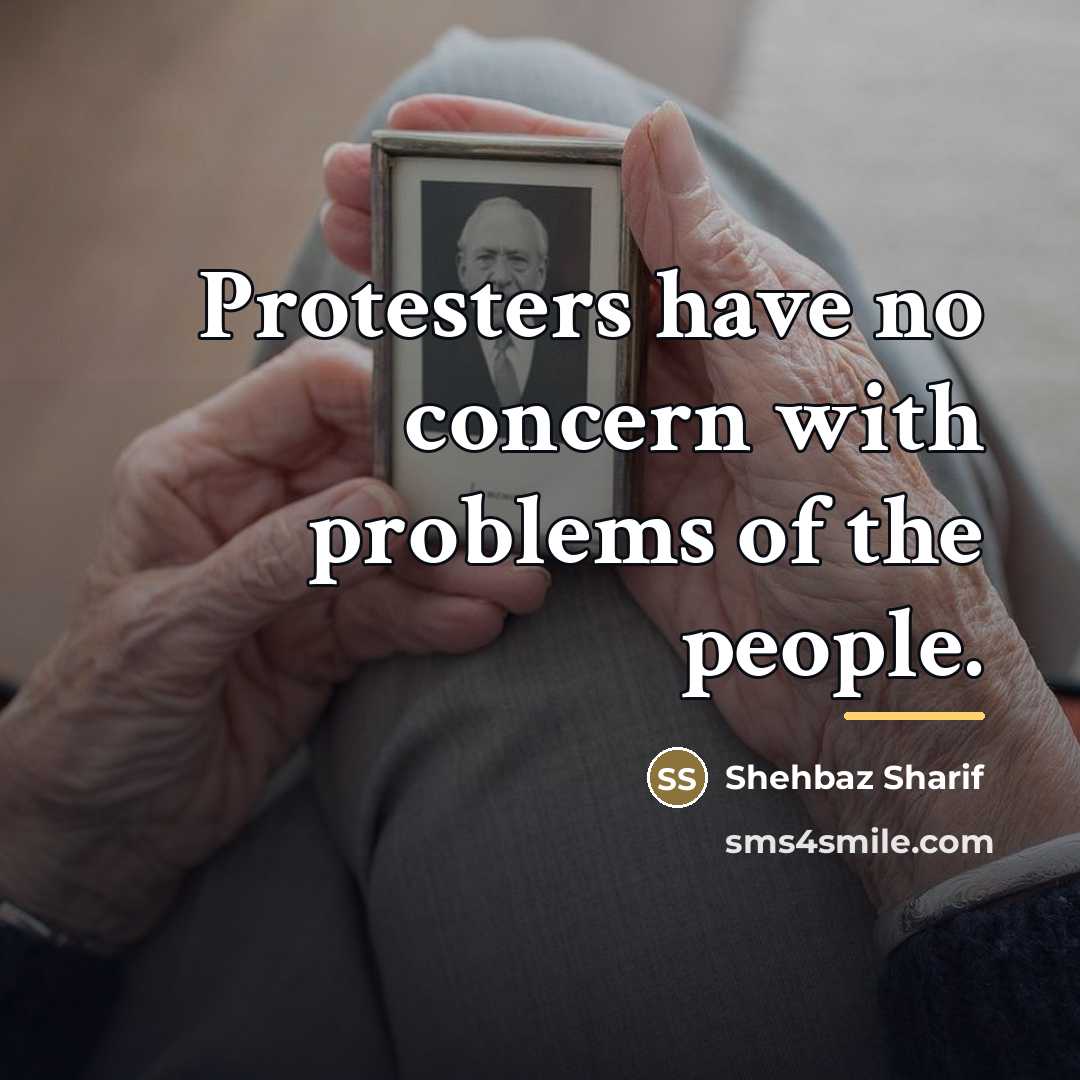 “Protesters have no concern with problems of the people.…” quote by Shehbaz Sharif