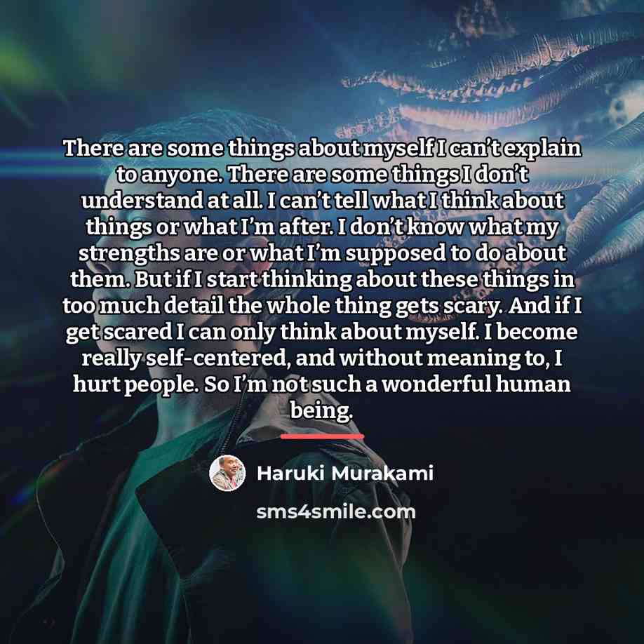 “There are some things about myself I can’t explain to…” quote by Haruki Murakami