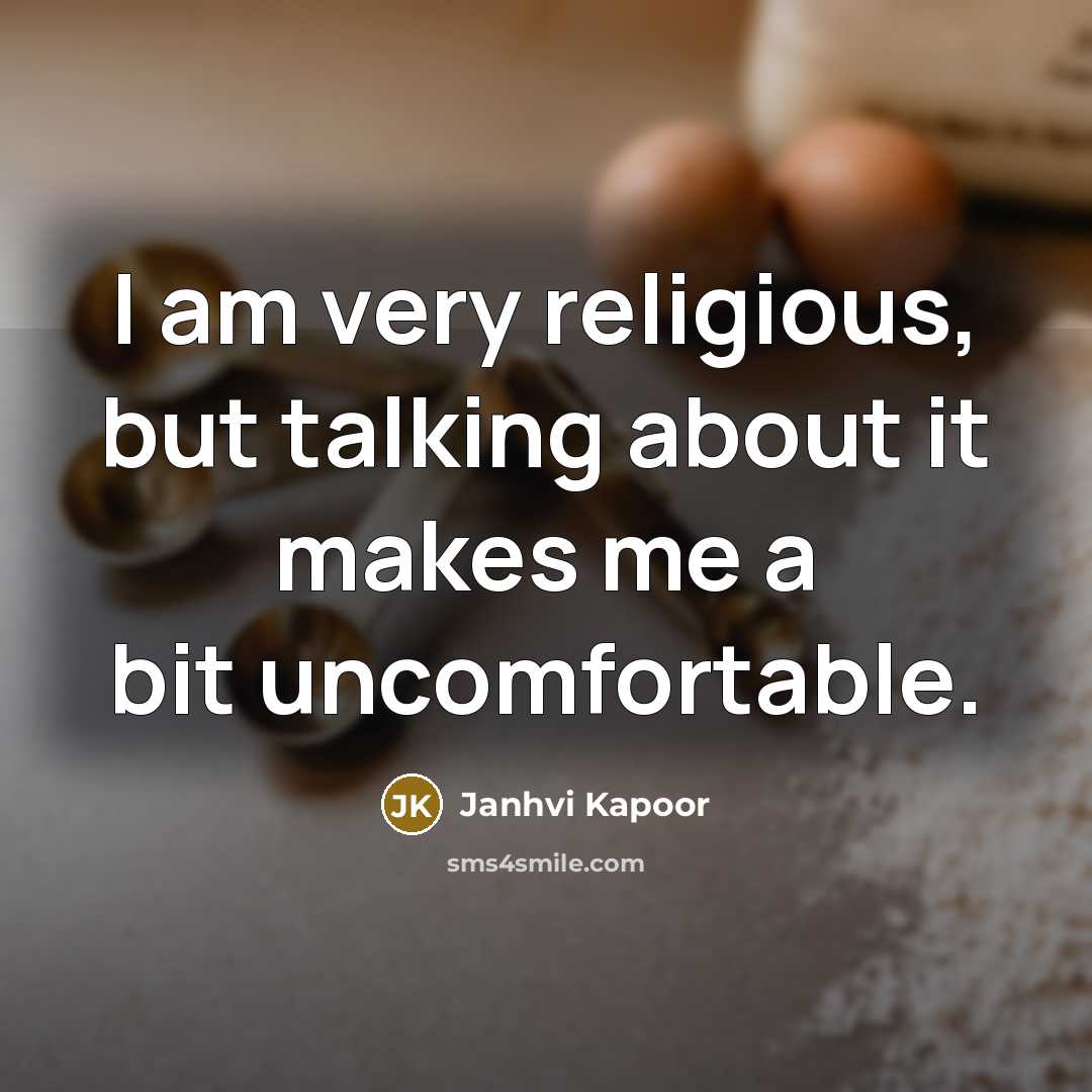 “I am very religious, but talking about it makes me…” quote by Janhvi Kapoor