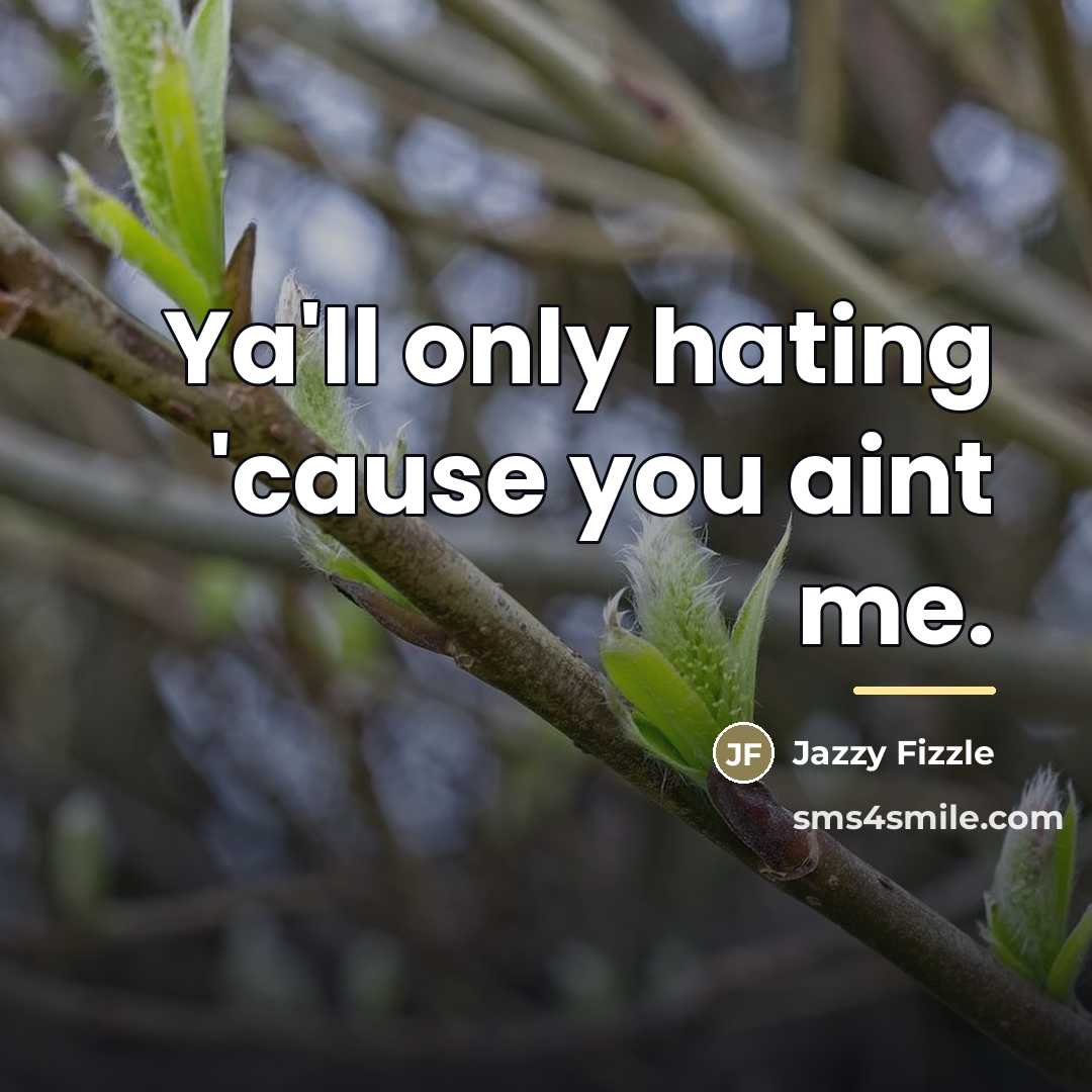 “Ya'll only hating 'cause you aint me.…” quote by Jazzy Fizzle