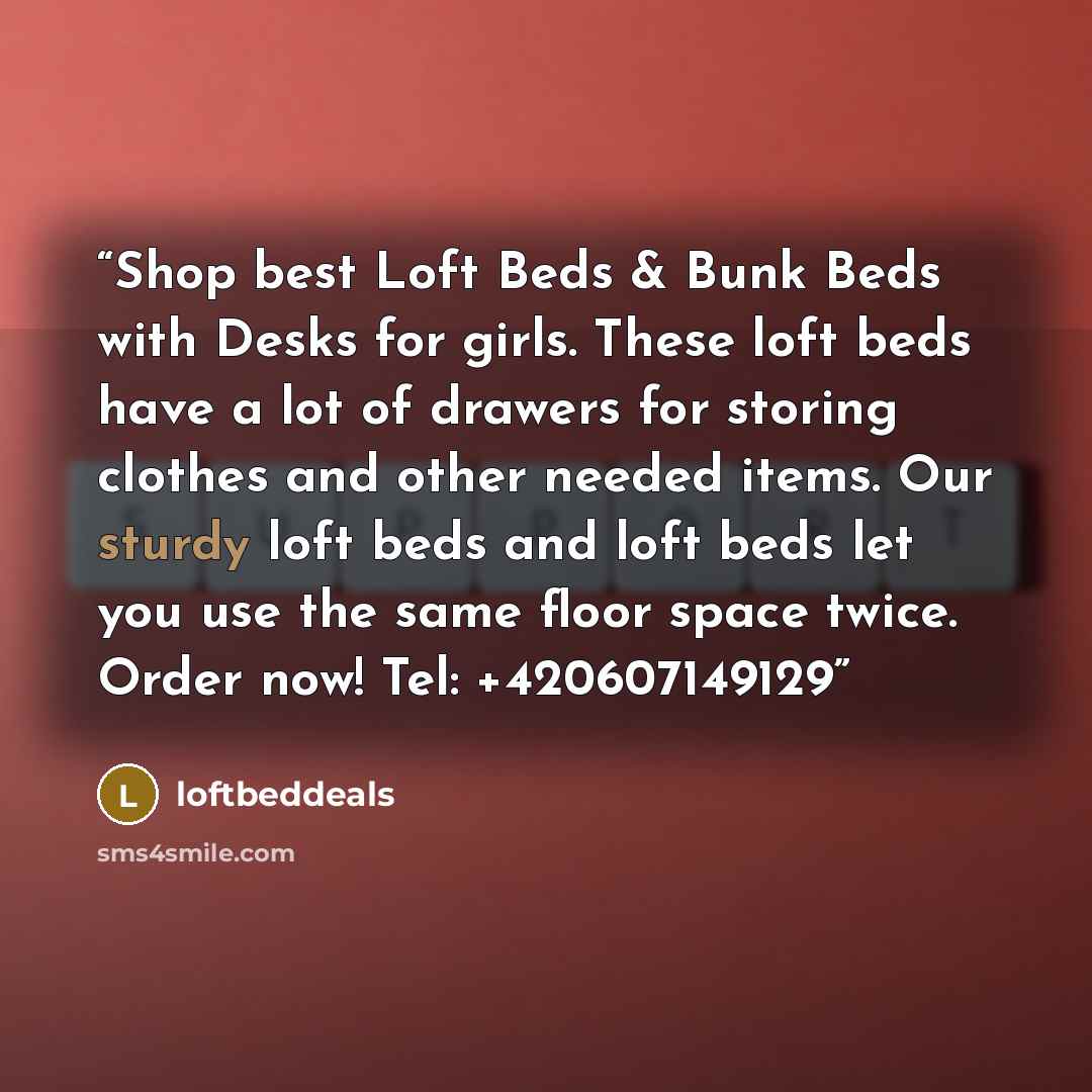 “Shop best Loft Beds & Bunk Beds with Desks for girls. These loft beds have a lot of drawers for storing clothes and other needed items. Our sturdy loft beds and loft beds let you use the same floor space twice. Order now! Tel: +420607149129” quote by loftbeddeals