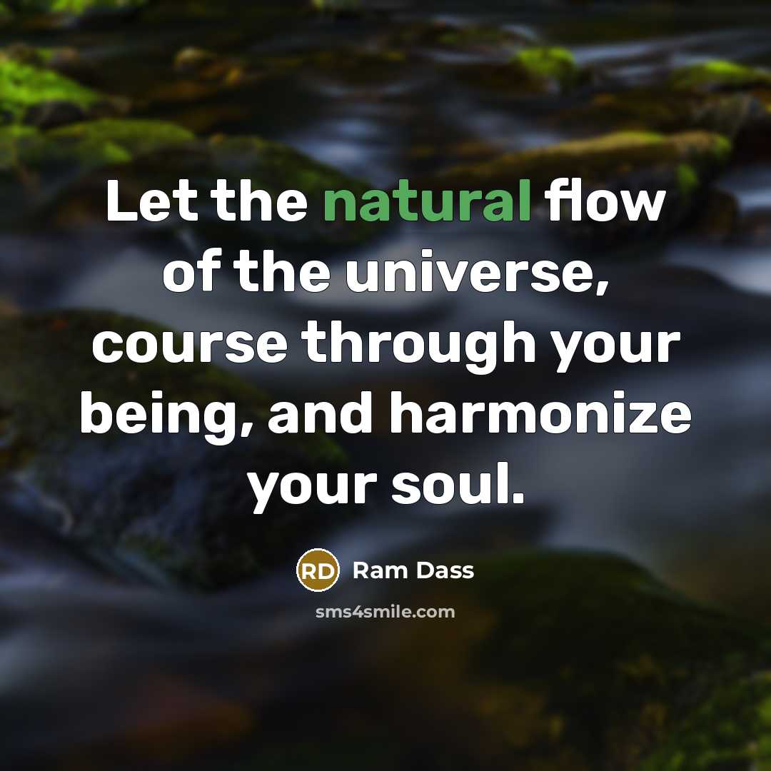 “Let the natural flow of the universe, course through your…” quote by Ram Dass