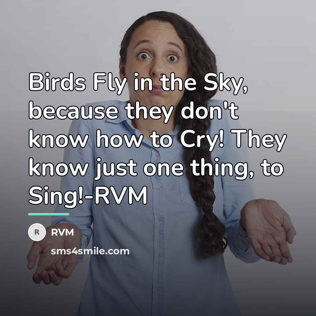 “Birds Fly in the Sky, because they don't know how…” quote by RVM