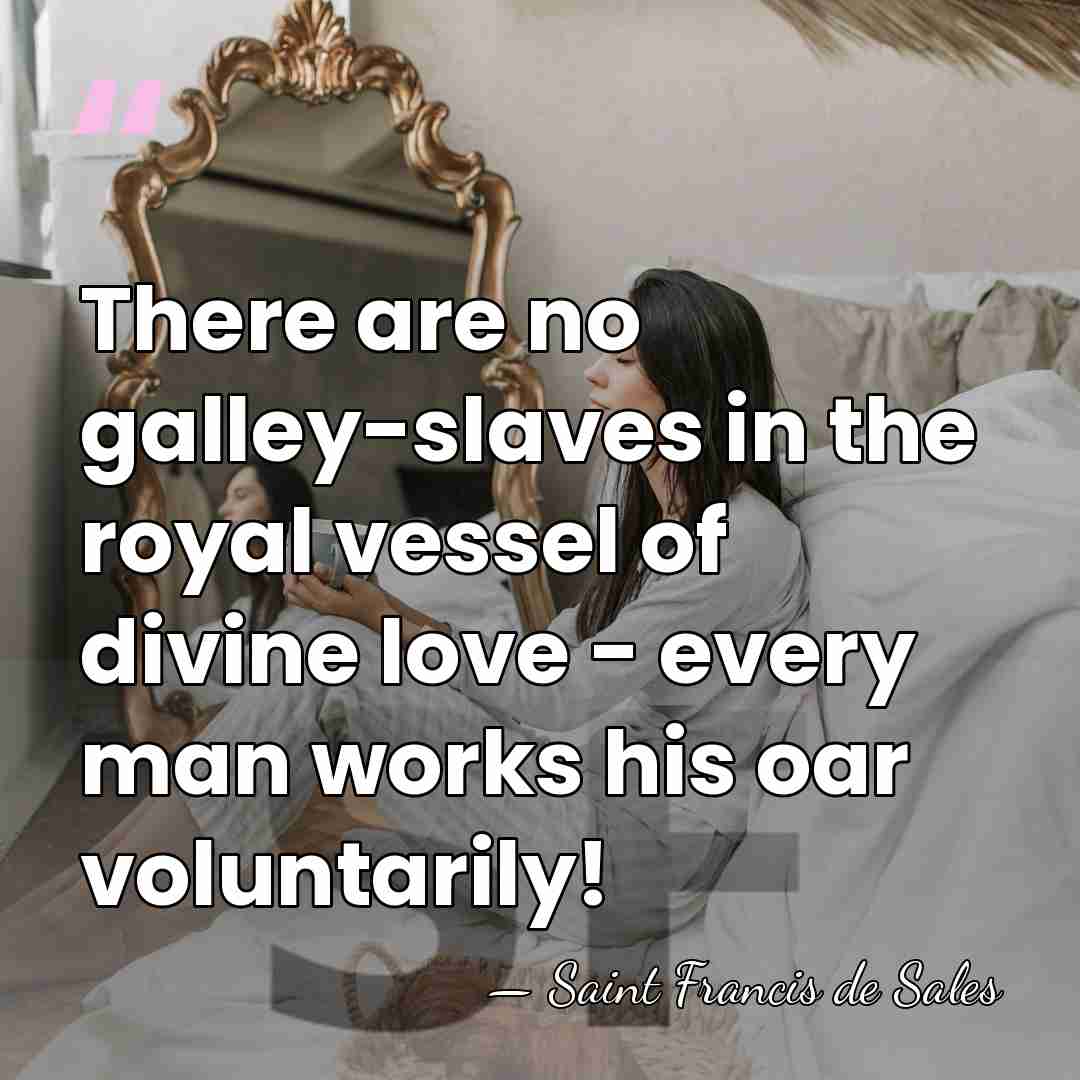 There are no galley-slaves in the royal vessel of divine love -&hellip; - Saint Francis de Sales