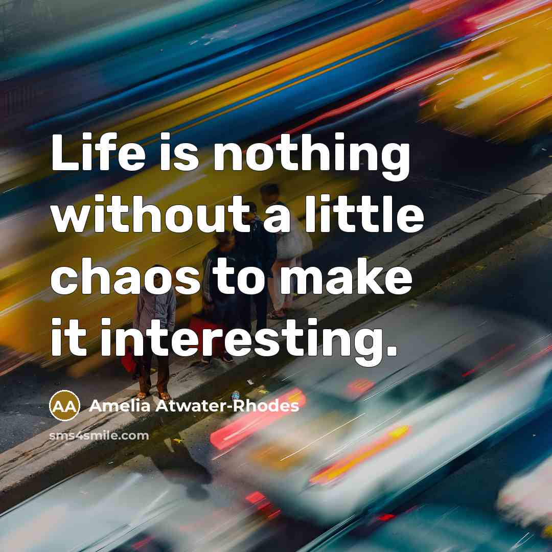 “Life is nothing without a little chaos to make it…” quote by Amelia Atwater-Rhodes