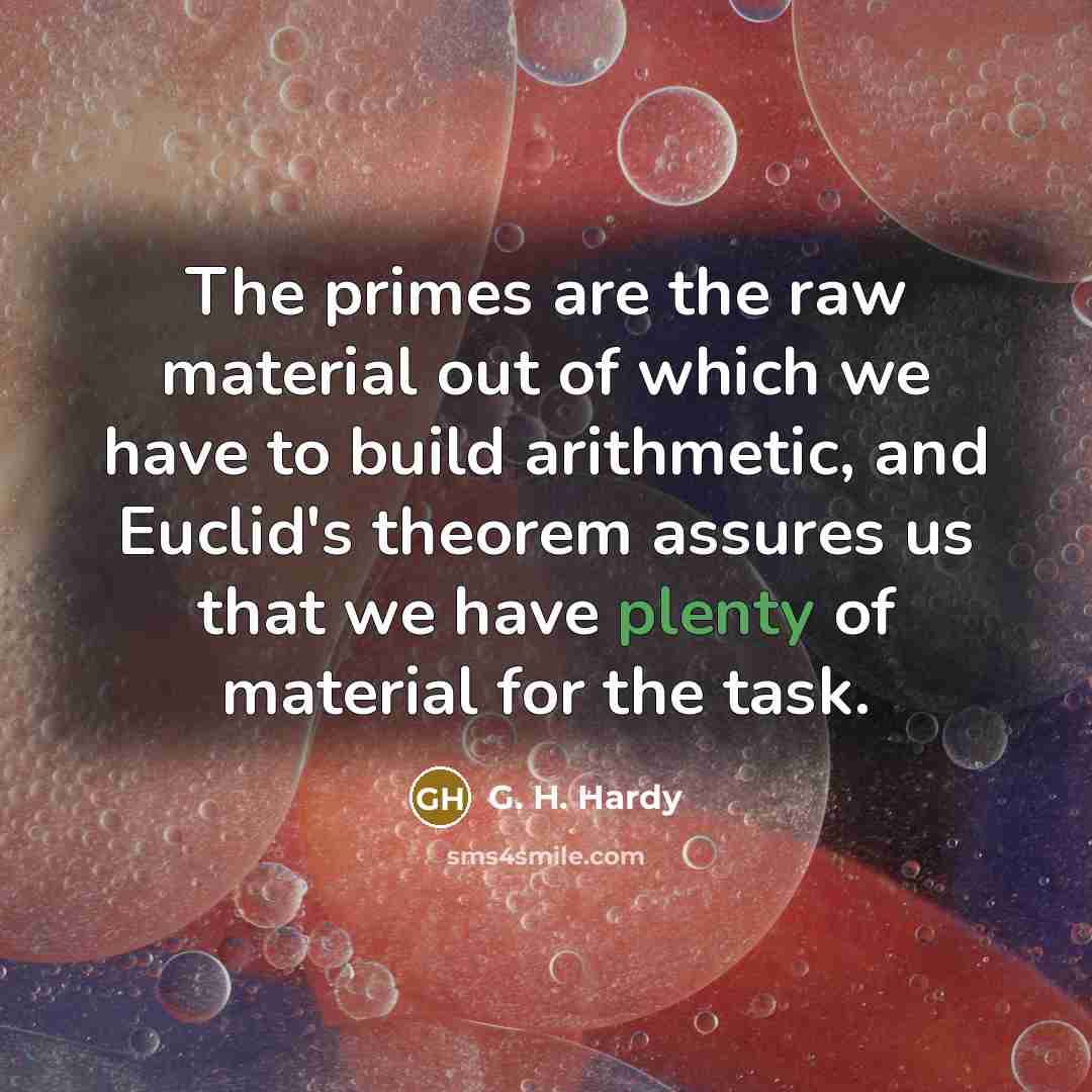 “The primes are the raw material out of which we…” quote by G. H. Hardy
