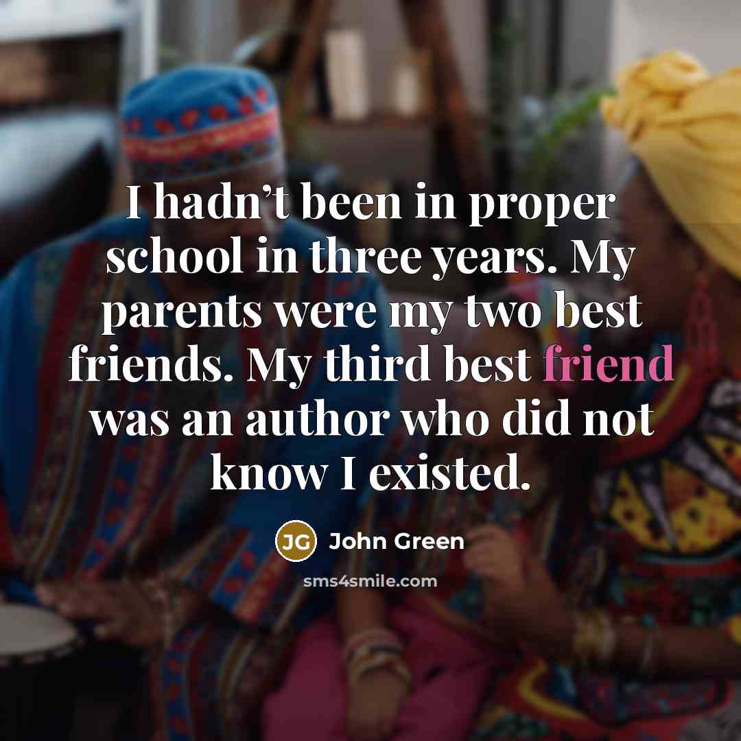 “I hadn’t been in proper school in three years. My…” quote by John Green