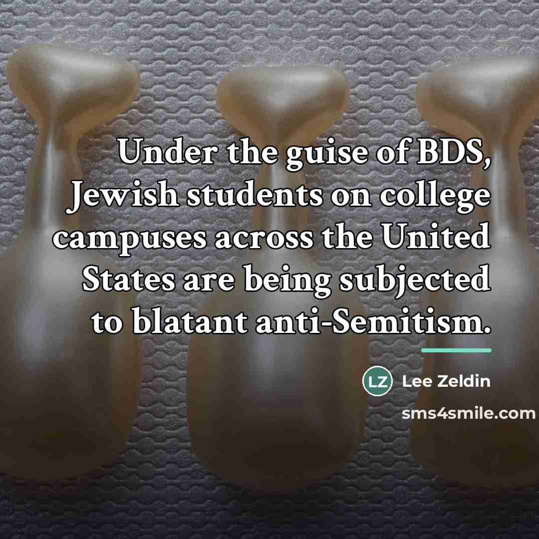 “Under the guise of BDS, Jewish students on college campuses…” quote by Lee Zeldin