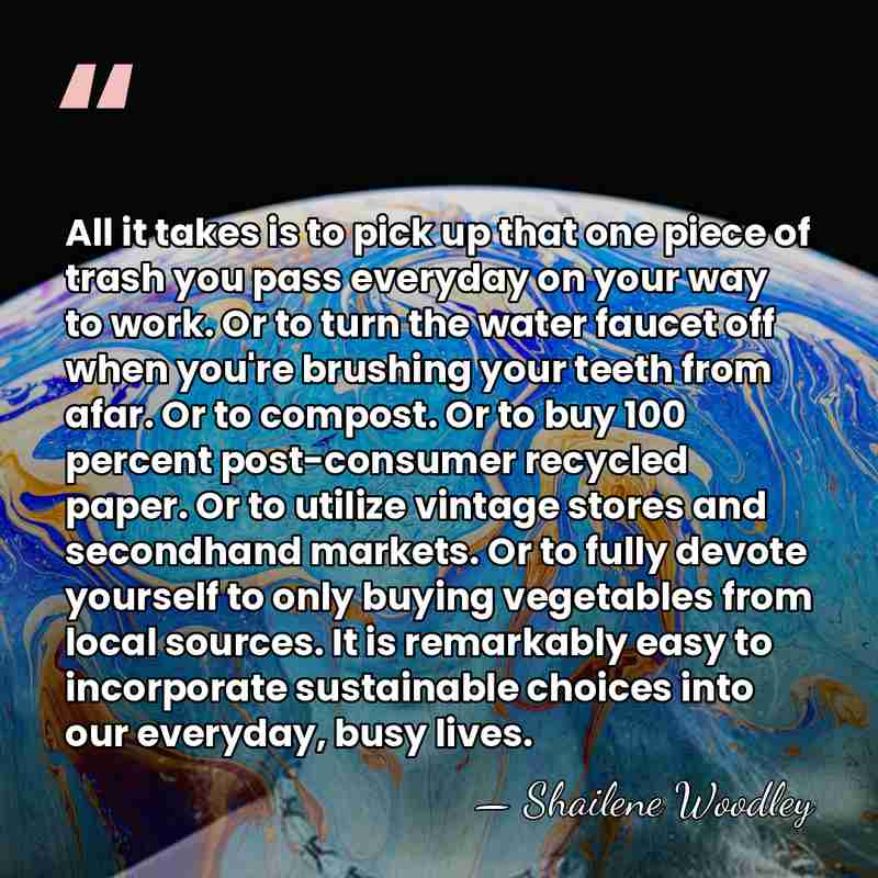 All it takes is to pick up that one piece of trash&hellip; - Shailene Woodley