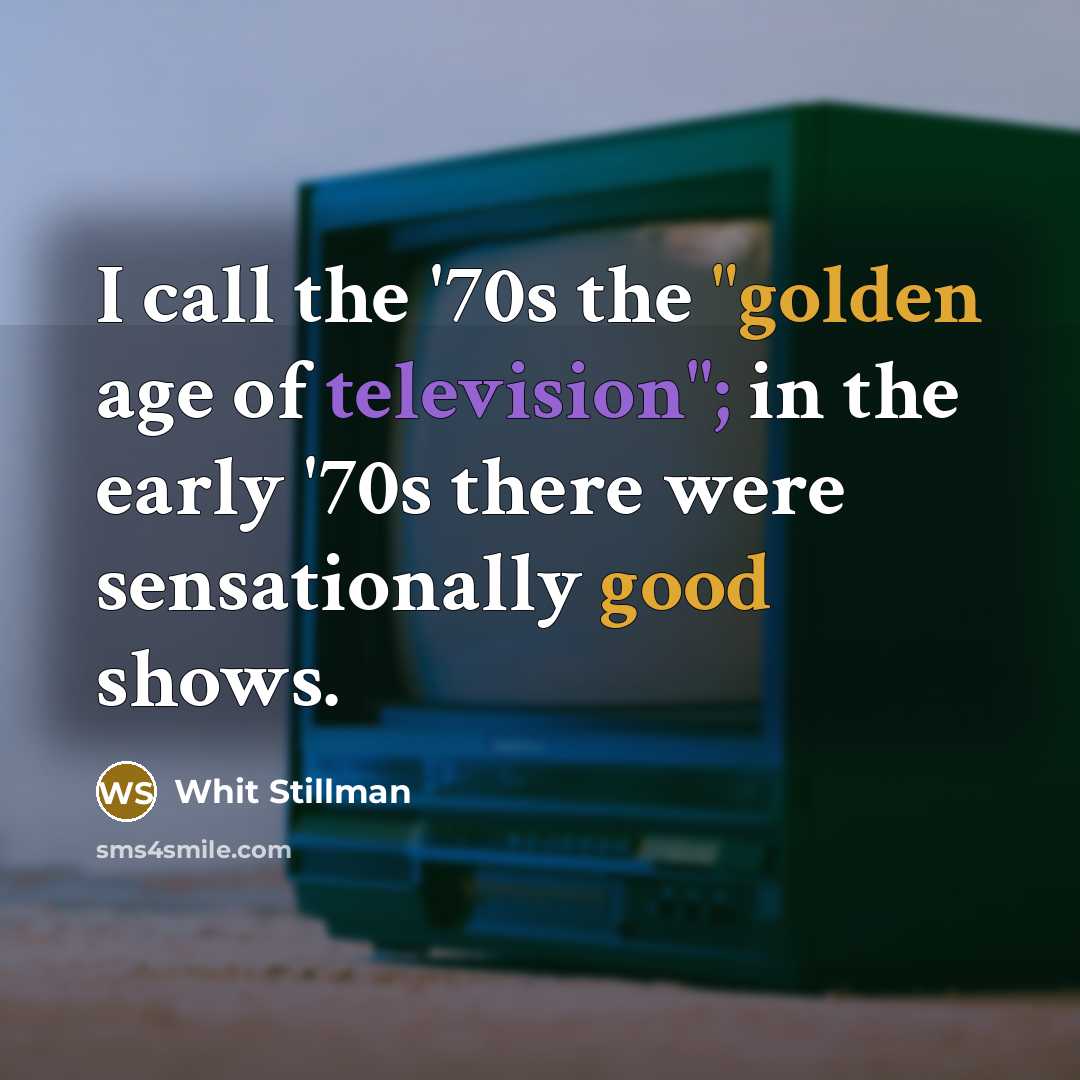 “I call the '70s the "golden age of television"; in…” quote by Whit Stillman