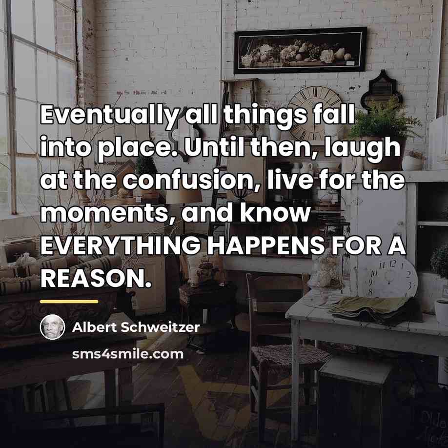 “Eventually all things fall into place. Until then, laugh at…” quote by Albert Schweitzer