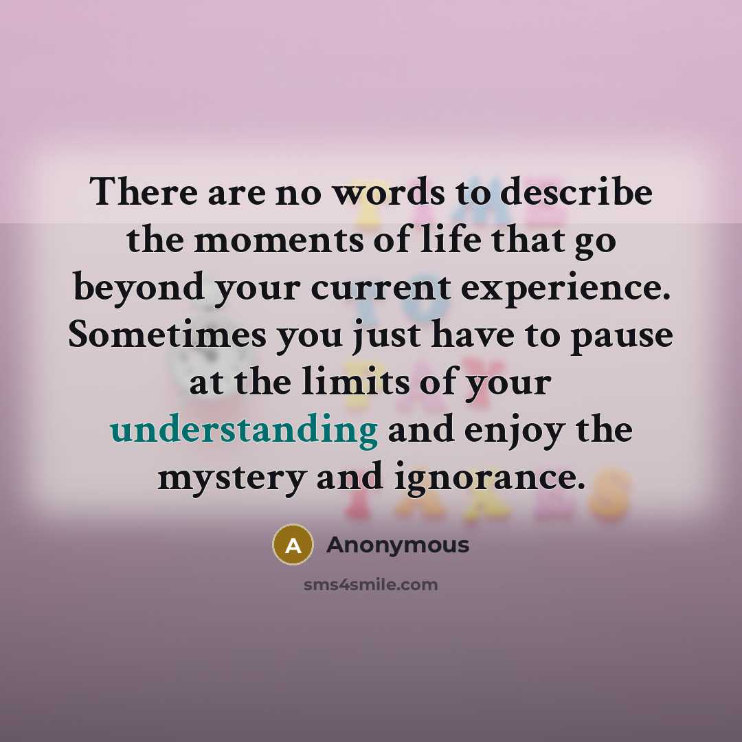 “There are no words to describe the moments of life…” quote by Anonymous