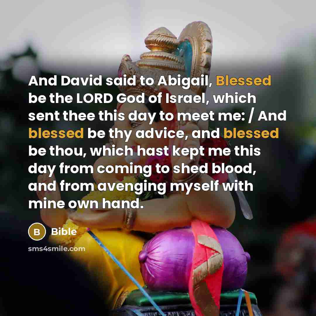 “And David said to Abigail, Blessed be the LORD God…” quote by Bible