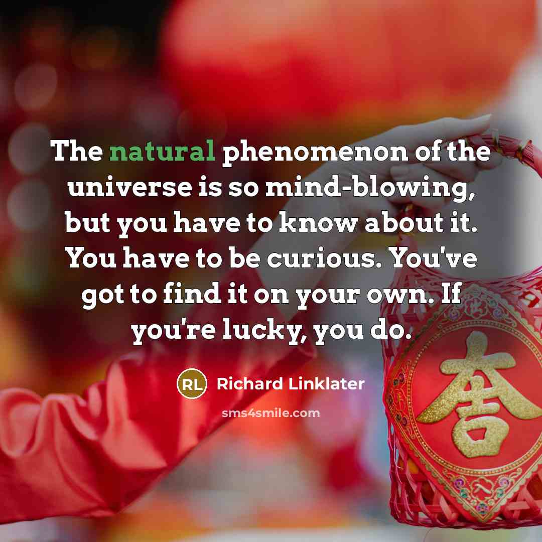 “The natural phenomenon of the universe is so mind-blowing, but…” quote by Richard Linklater