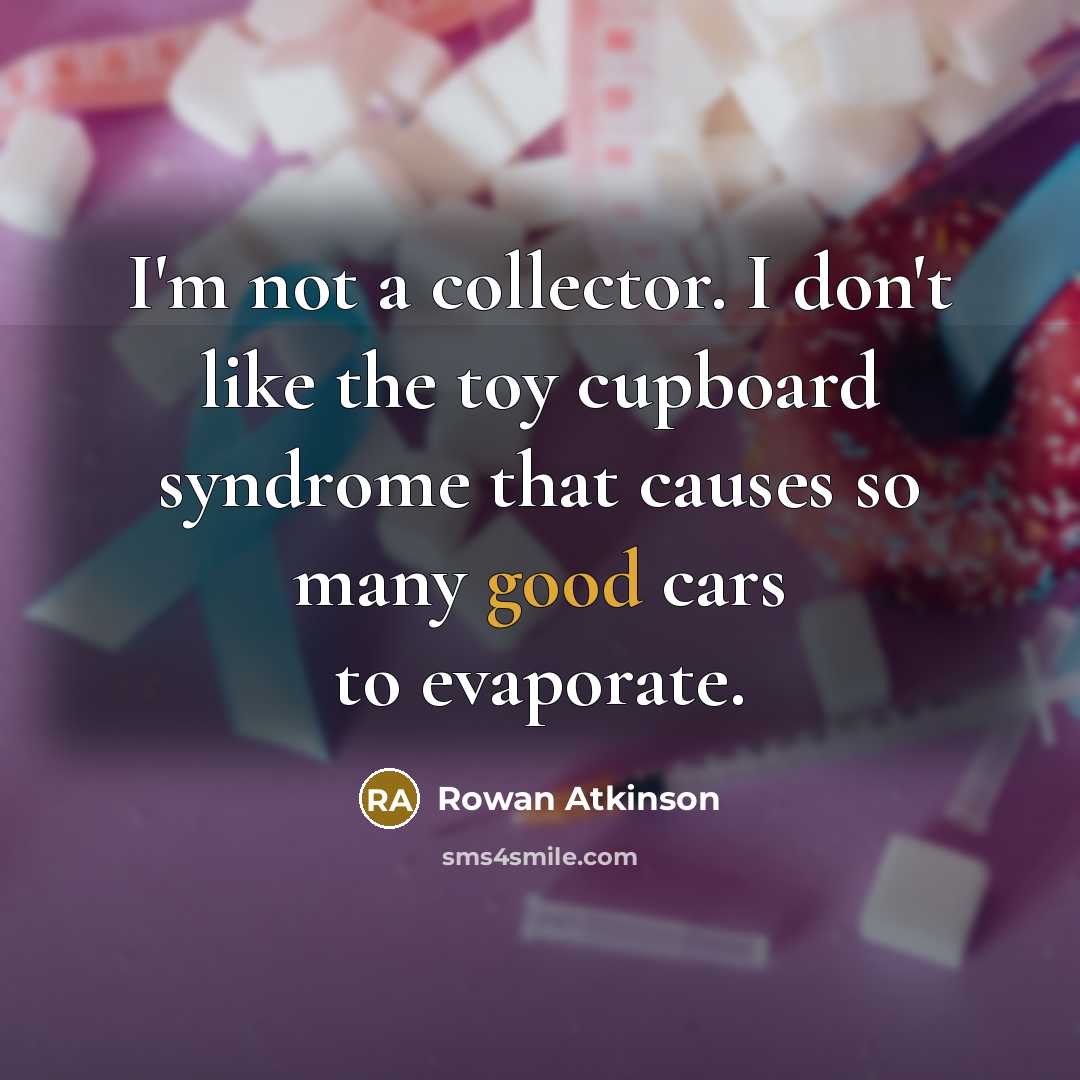 “I'm not a collector. I don't like the toy cupboard…” quote by Rowan Atkinson