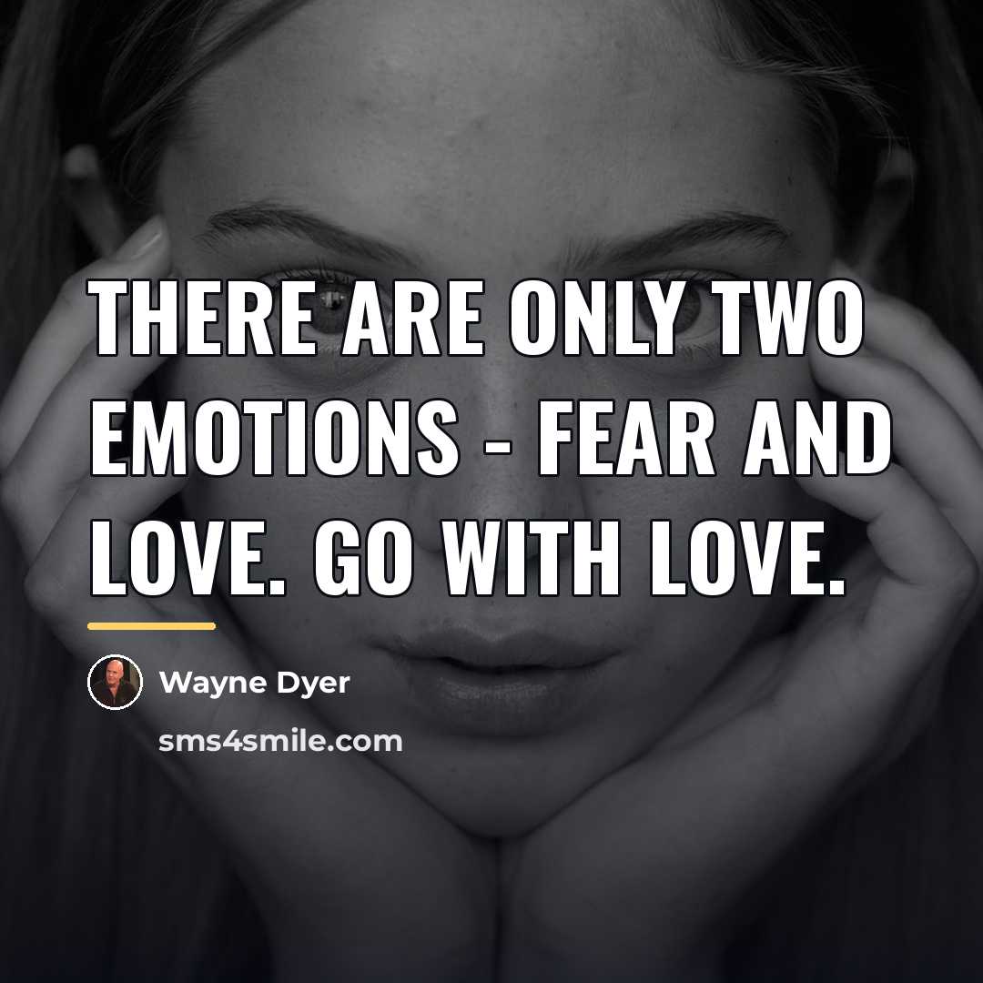 “There are only two emotions - Fear and Love. Go…” quote by Wayne Dyer