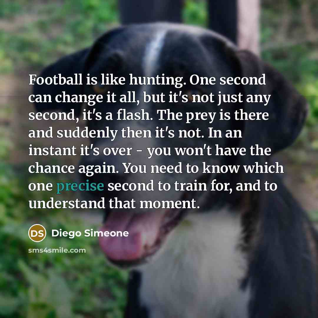 “Football is like hunting. One second can change it all,…” quote by Diego Simeone