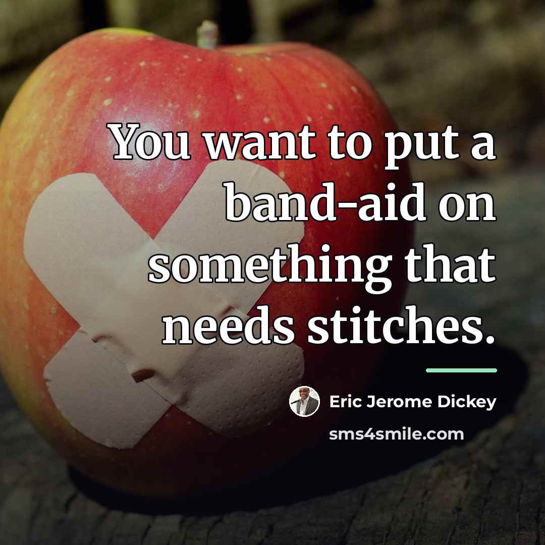 “You want to put a band-aid on something that needs…” quote by Eric Jerome Dickey