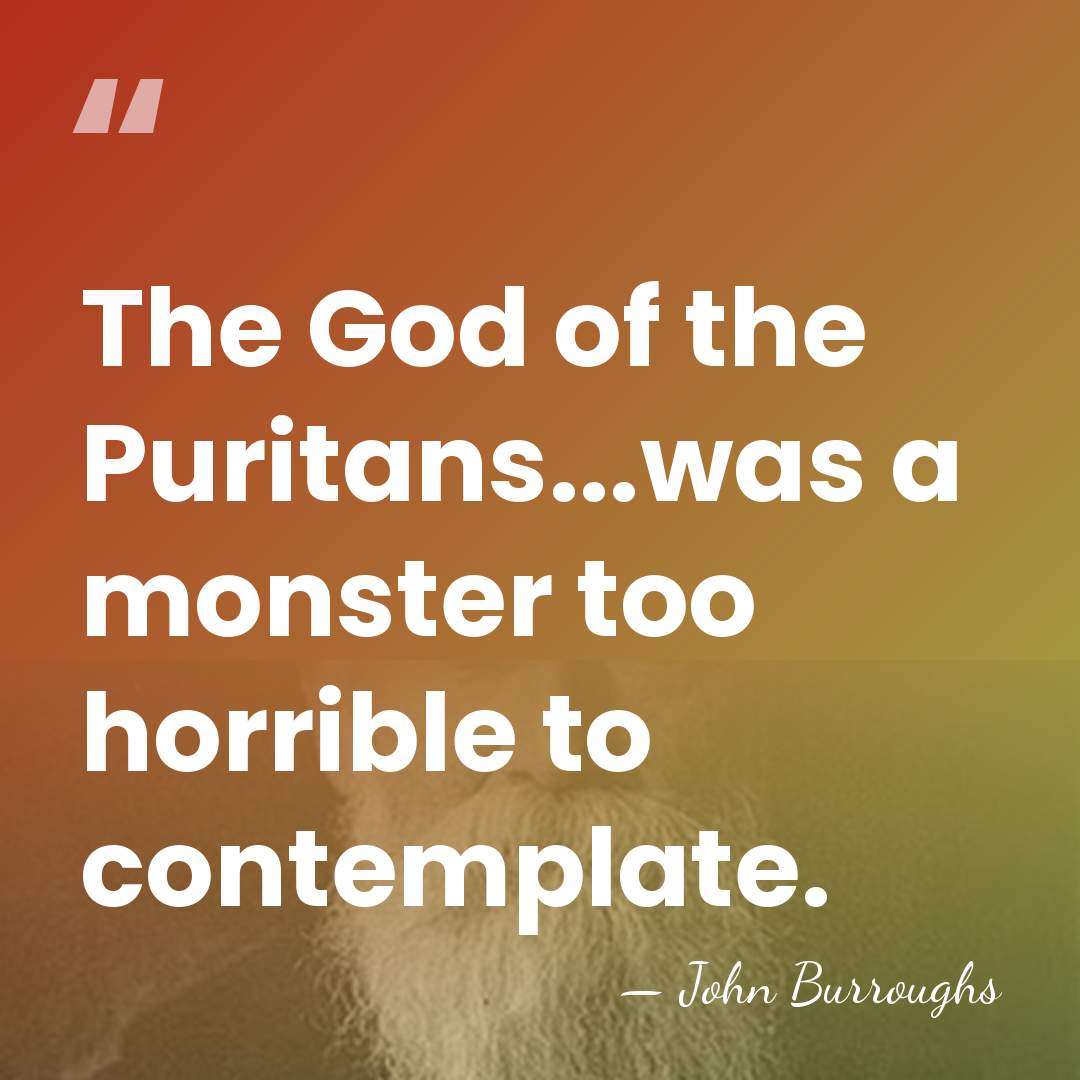 The God of the Puritans...was a monster too horrible to contemplate. - John Burroughs
