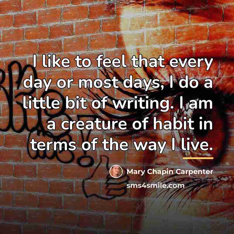 “I like to feel that every day or most days,…” quote by Mary Chapin Carpenter