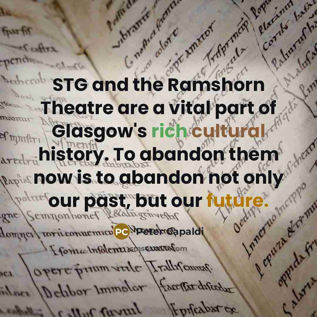 “STG and the Ramshorn Theatre are a vital part of…” quote by Peter Capaldi