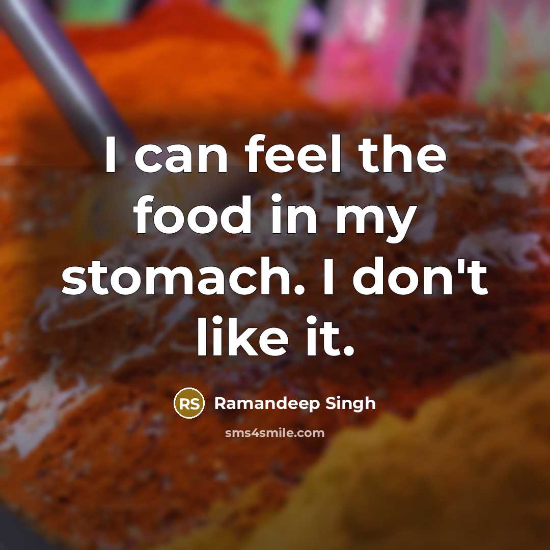 “I can feel the food in my stomach. I don't…” quote by Ramandeep Singh