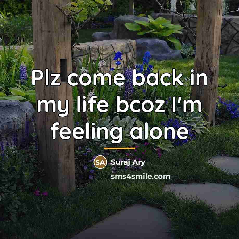 “Plz come back in my life bcoz I'm feeling alone…” quote by Suraj Ary