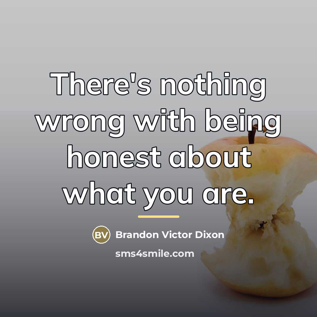 “There's nothing wrong with being honest about what you are.…” quote by Brandon Victor Dixon