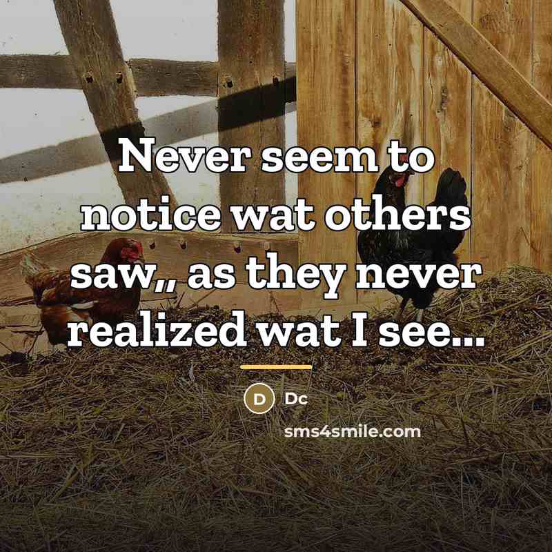 “Never seem to notice wat others saw,, as they never…” quote by Dc