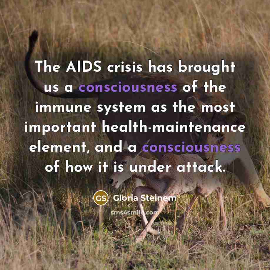 “The AIDS crisis has brought us a consciousness of the…” quote by Gloria Steinem