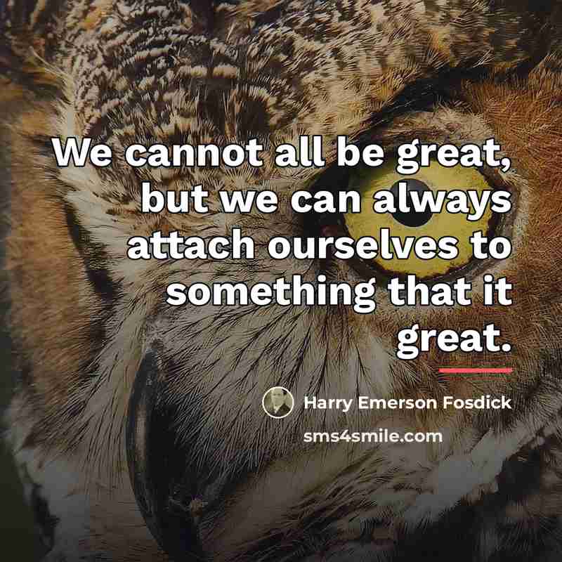 “We cannot all be great, but we can always attach…” quote by Harry Emerson Fosdick