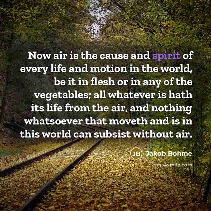 “Now air is the cause and spirit of every life…” quote by Jakob Bohme