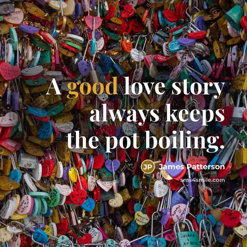 “A good love story always keeps the pot boiling.…” quote by James Patterson