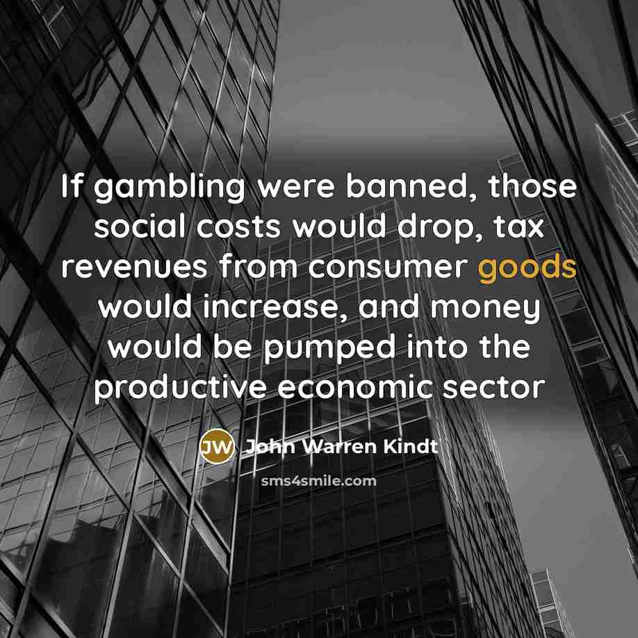 “If gambling were banned, those social costs would drop, tax…” quote by John Warren Kindt