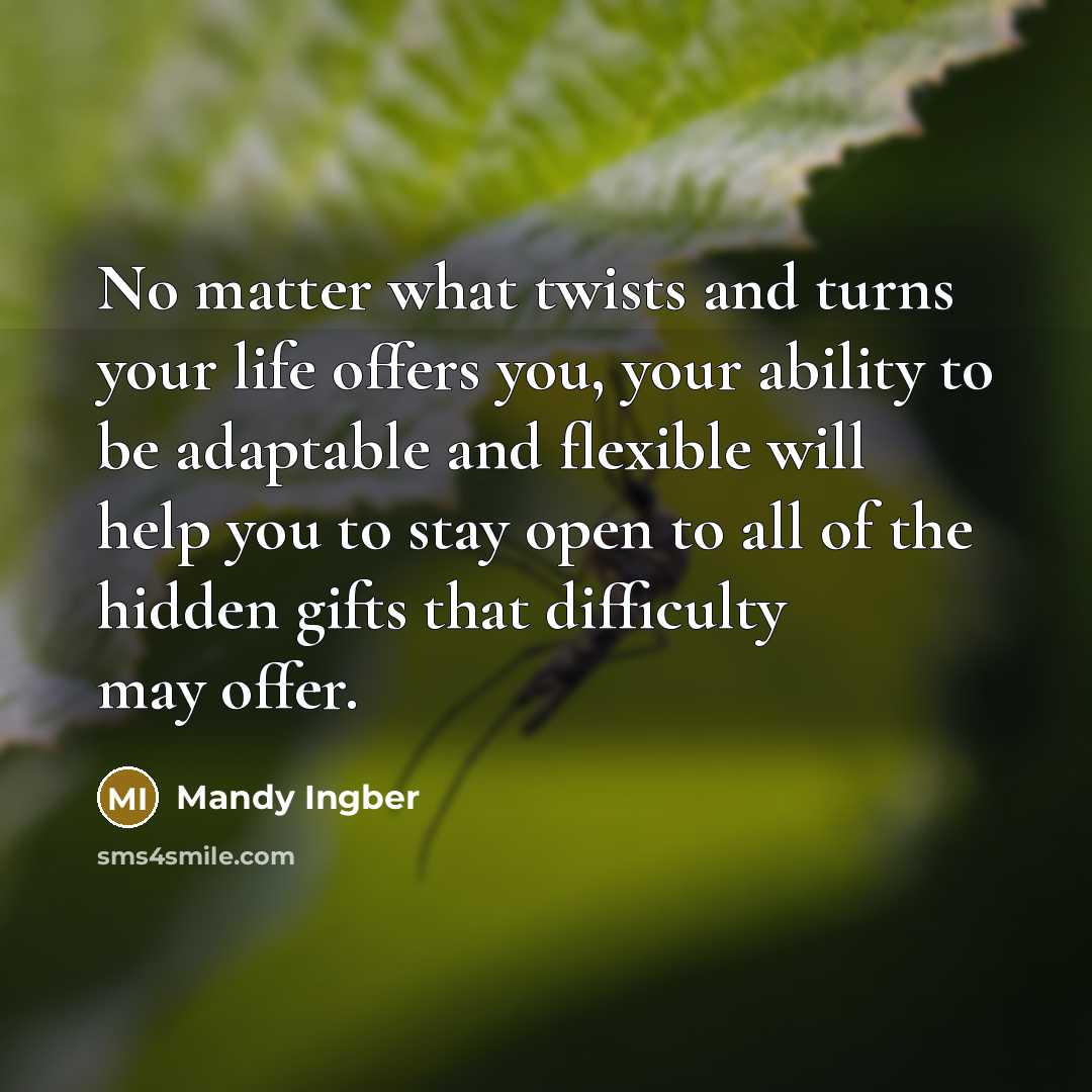 “No matter what twists and turns your life offers you,…” quote by Mandy Ingber