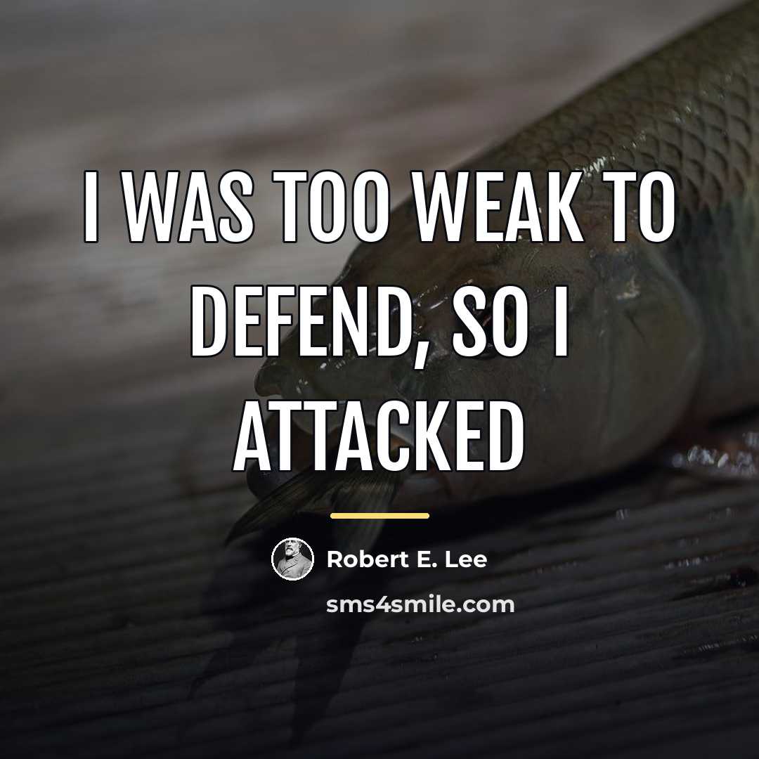 “I was too weak to defend, so I attacked…” quote by Robert E. Lee