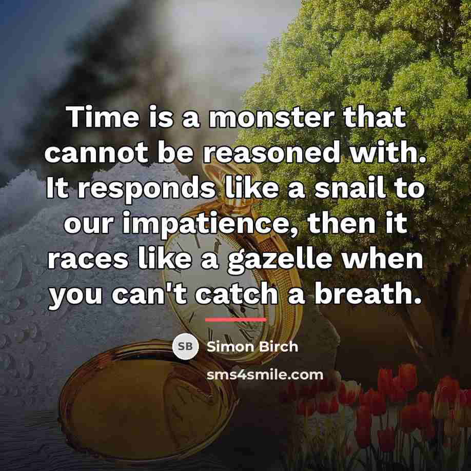“Time is a monster that cannot be reasoned with. It…” quote by Simon Birch