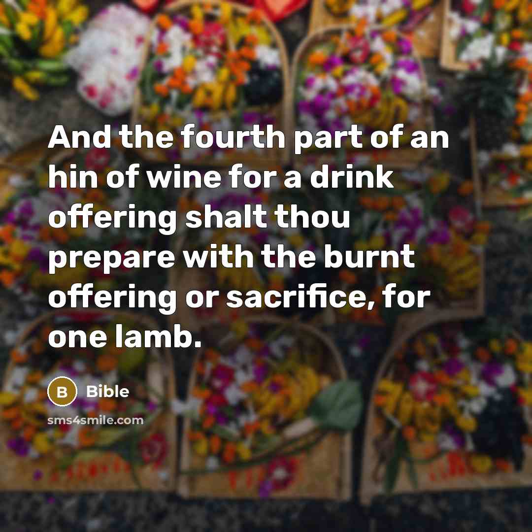 “And the fourth part of an hin of wine for…” quote by Bible