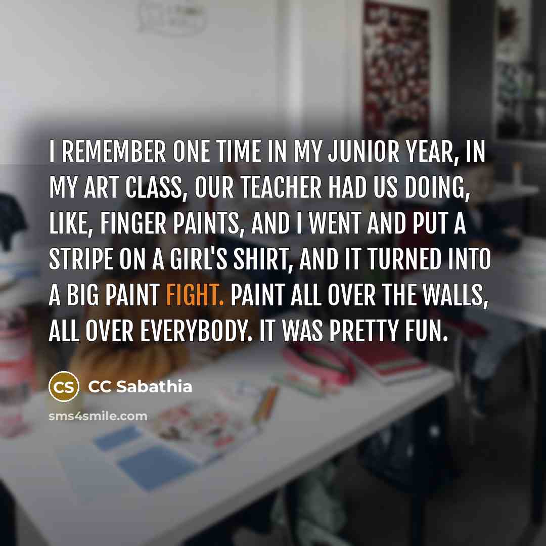 “I remember one time in my junior year, in my…” quote by CC Sabathia