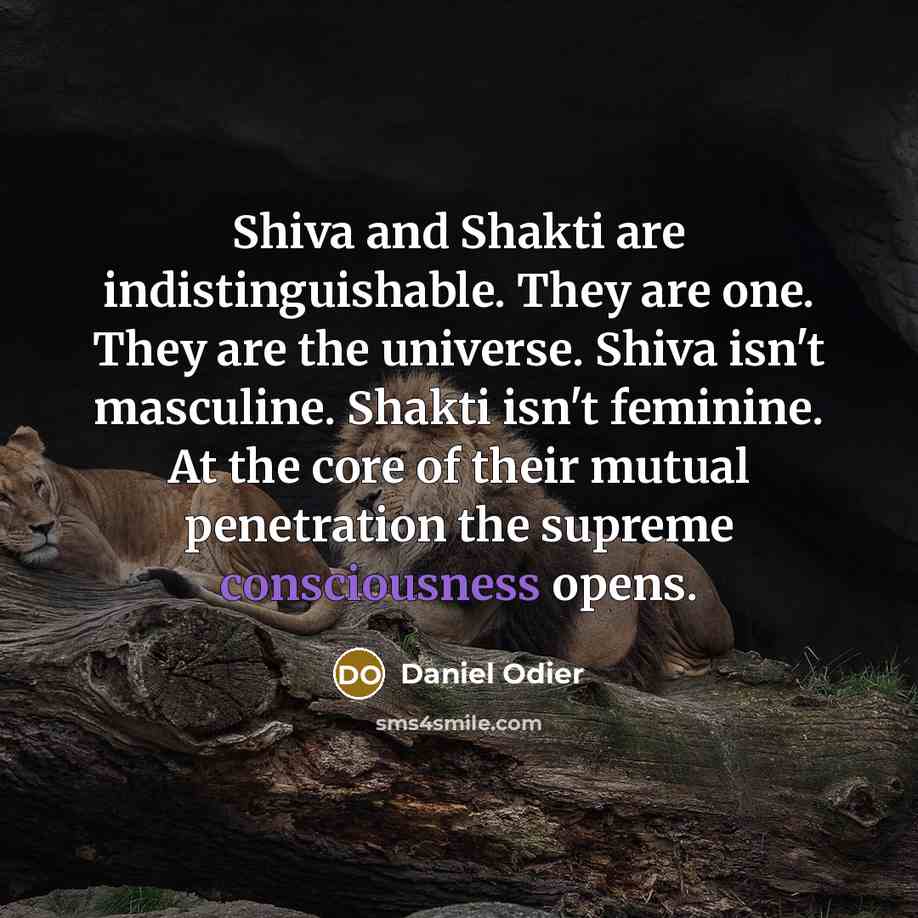 “Shiva and Shakti are indistinguishable. They are one. They are…” quote by Daniel Odier