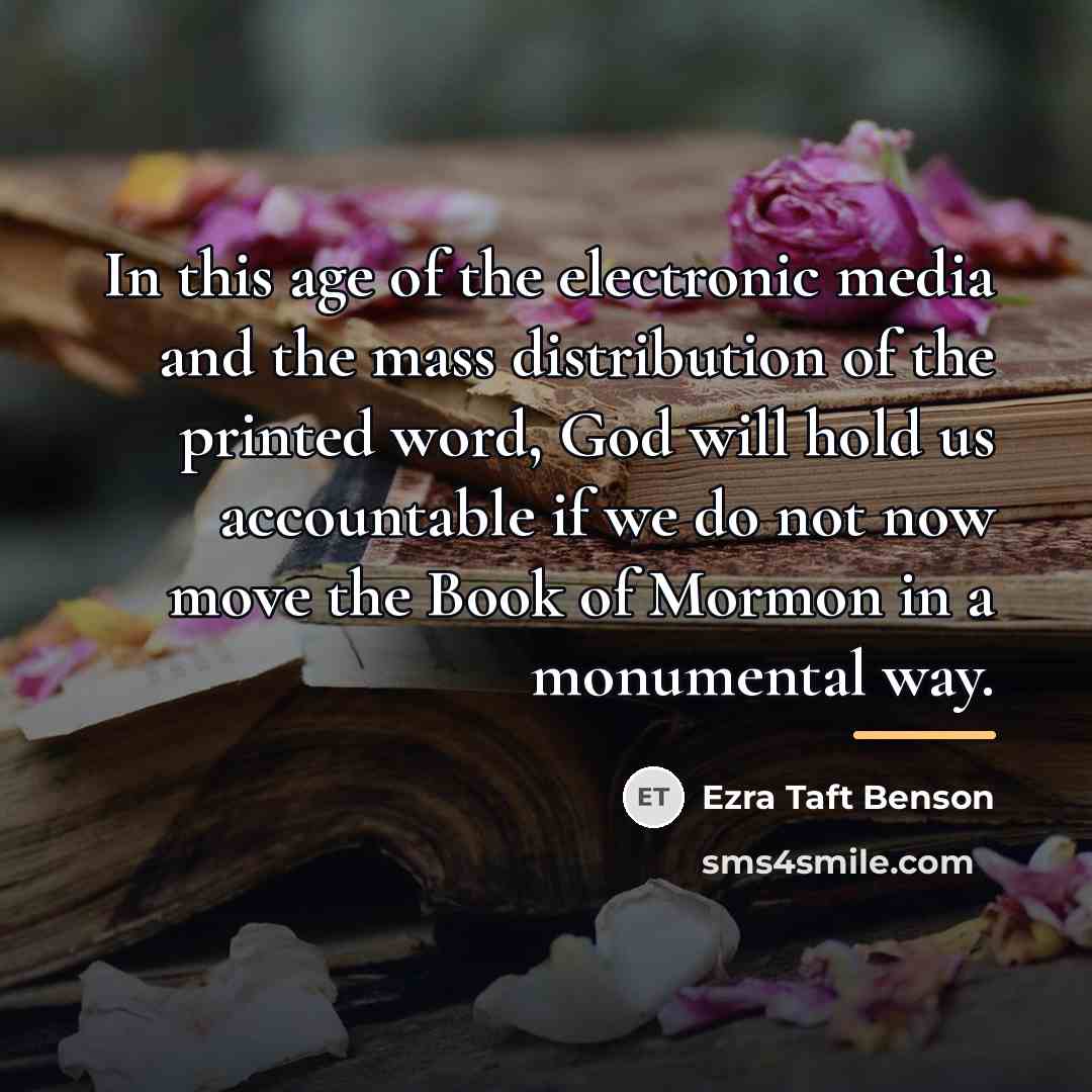 “In this age of the electronic media and the mass…” quote by Ezra Taft Benson