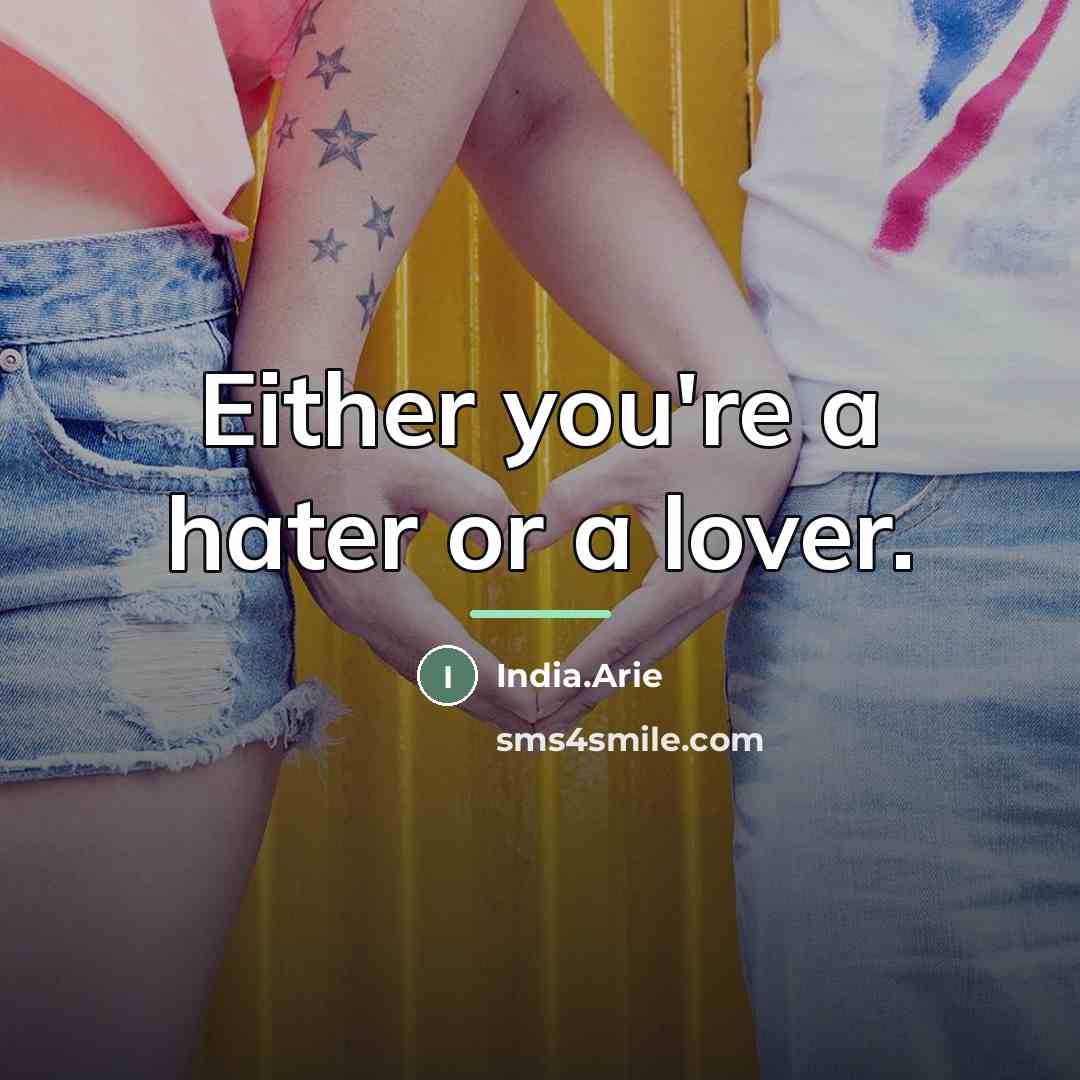 “Either you're a hater or a lover.…” quote by India.Arie