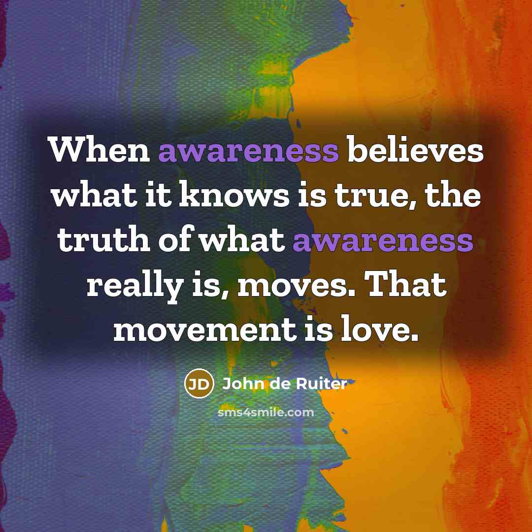 “When awareness believes what it knows is true, the truth…” quote by John de Ruiter
