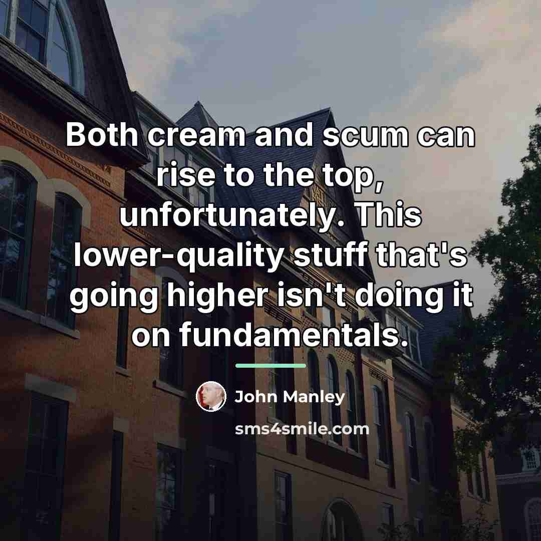 “Both cream and scum can rise to the top, unfortunately.…” quote by John Manley