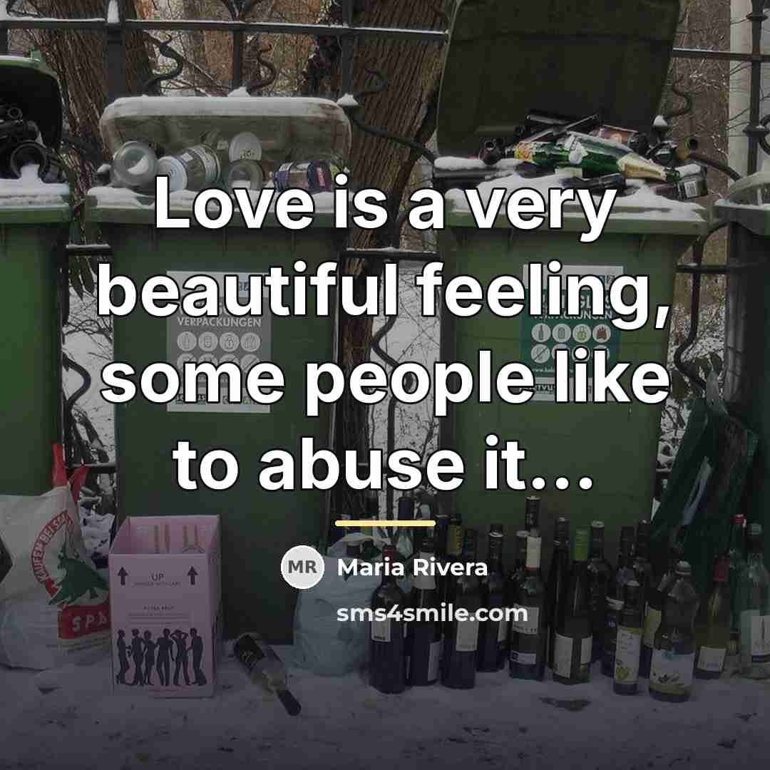 “Love is a very beautiful feeling, some people like to…” quote by Maria Rivera