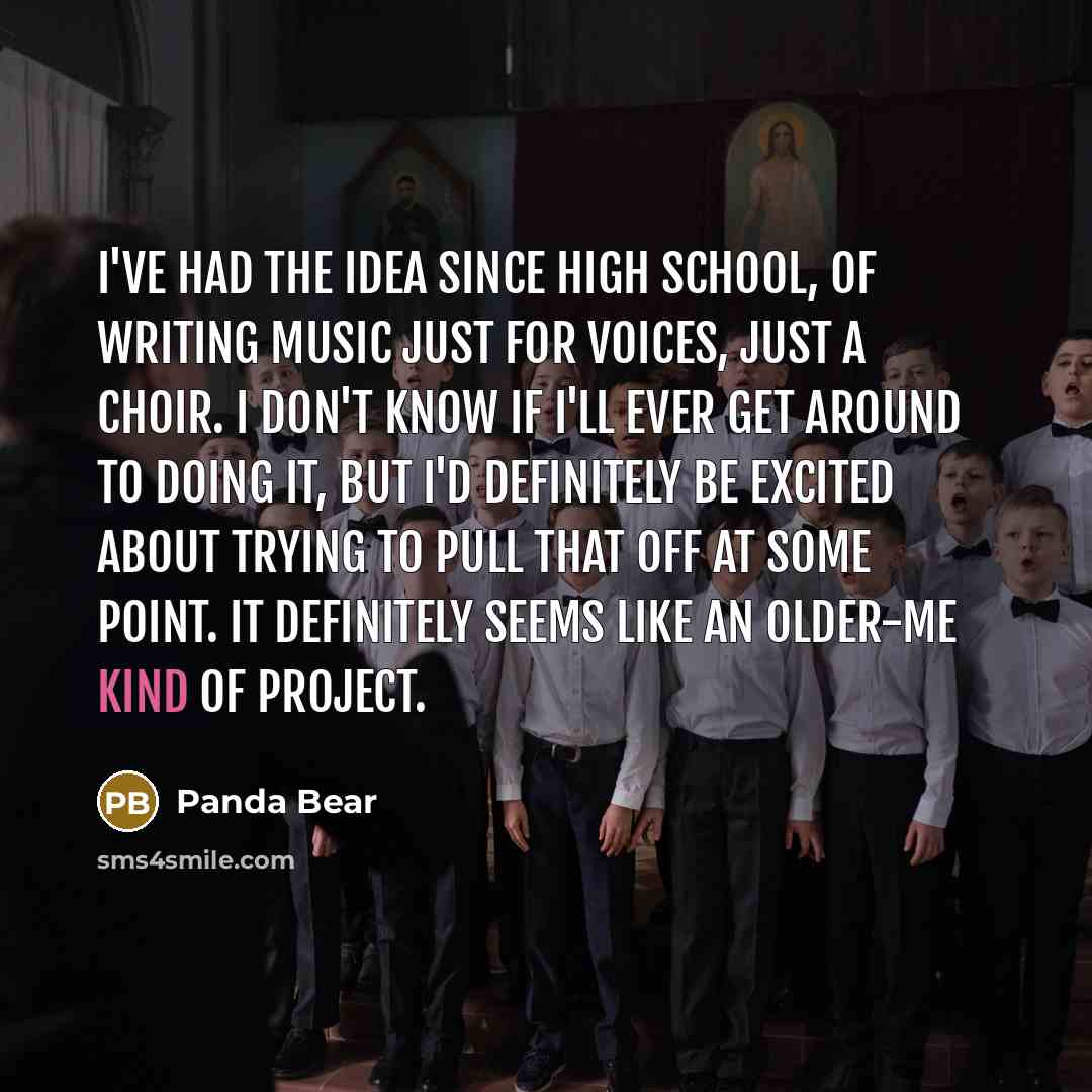 “I've had the idea since high school, of writing music…” quote by Panda Bear