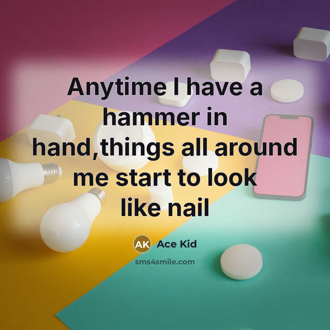 “Anytime I have a hammer in hand,things all around me…” quote by Ace Kid