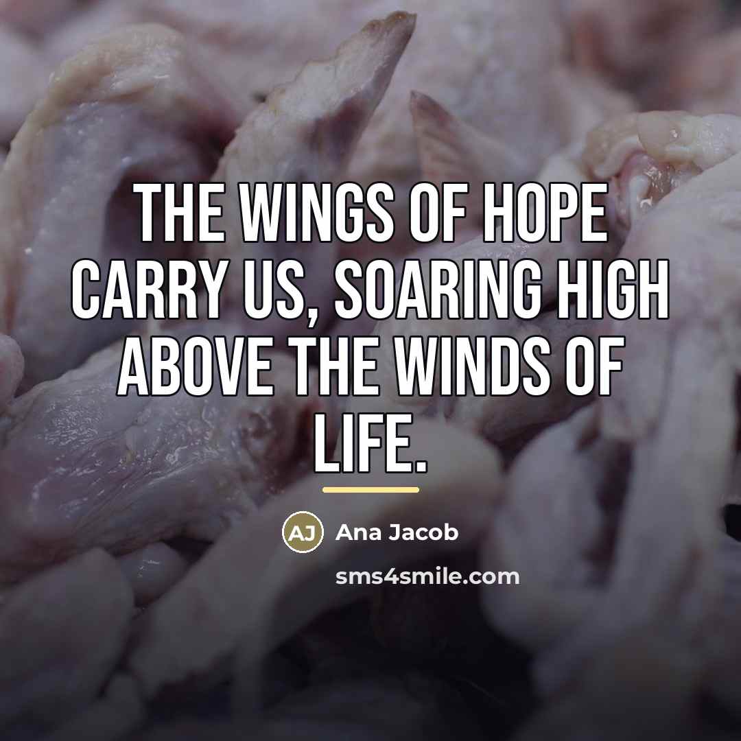 “The wings of hope carry us, soaring high above the…” quote by Ana Jacob