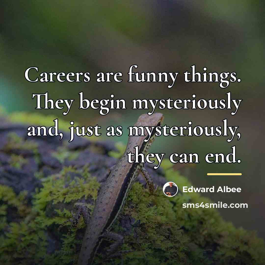 “Careers are funny things. They begin mysteriously and, just as…” quote by Edward Albee